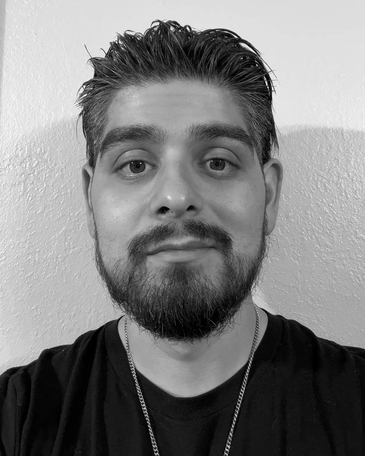 Brandon Cornejo, Mix Master C, black-and-white portrait