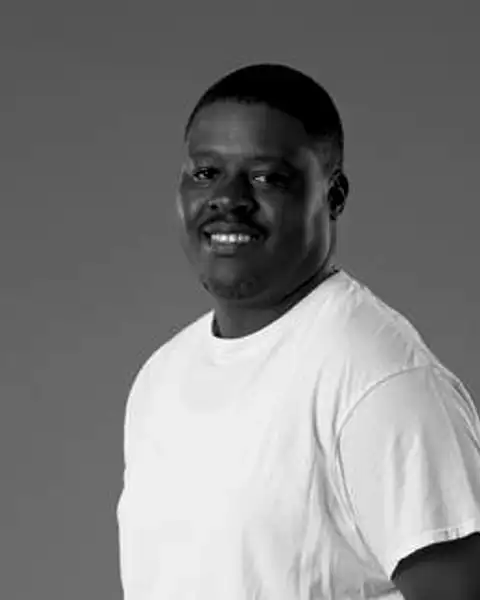 Nyasha Mushati, DJ Zimbo, black-and-white portrait
